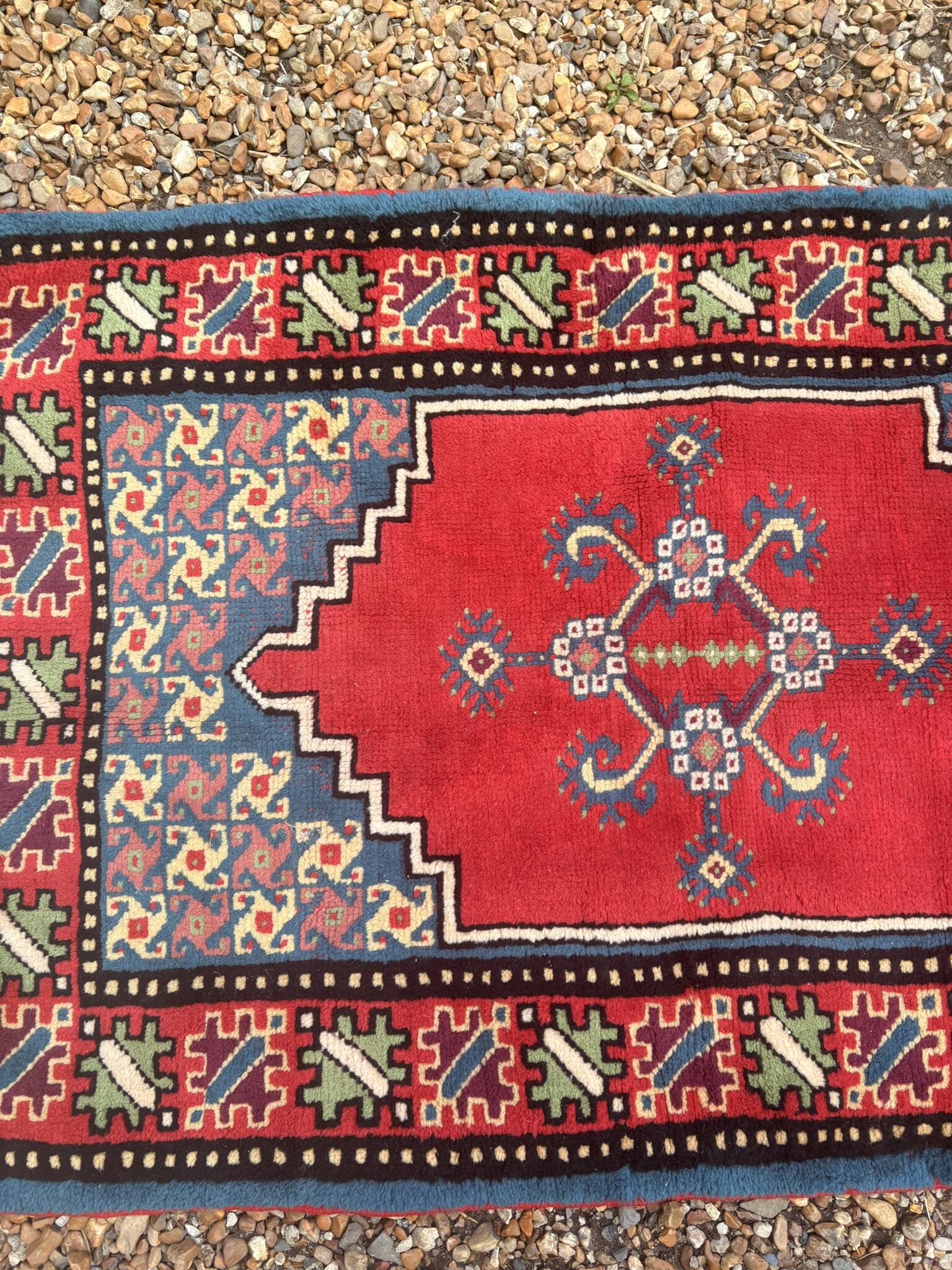 Vintage Oriental Handwoven Caucasian Shirvan Rug 82x130cm