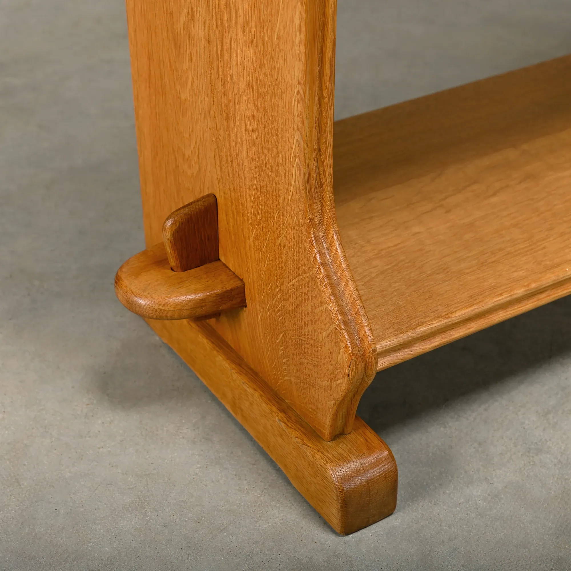 Shelf in Brutalist Henning Kjærnulf or Arts and Crafts style solid Oak 1960