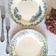 Mismatched antique ironstone earthenware plates