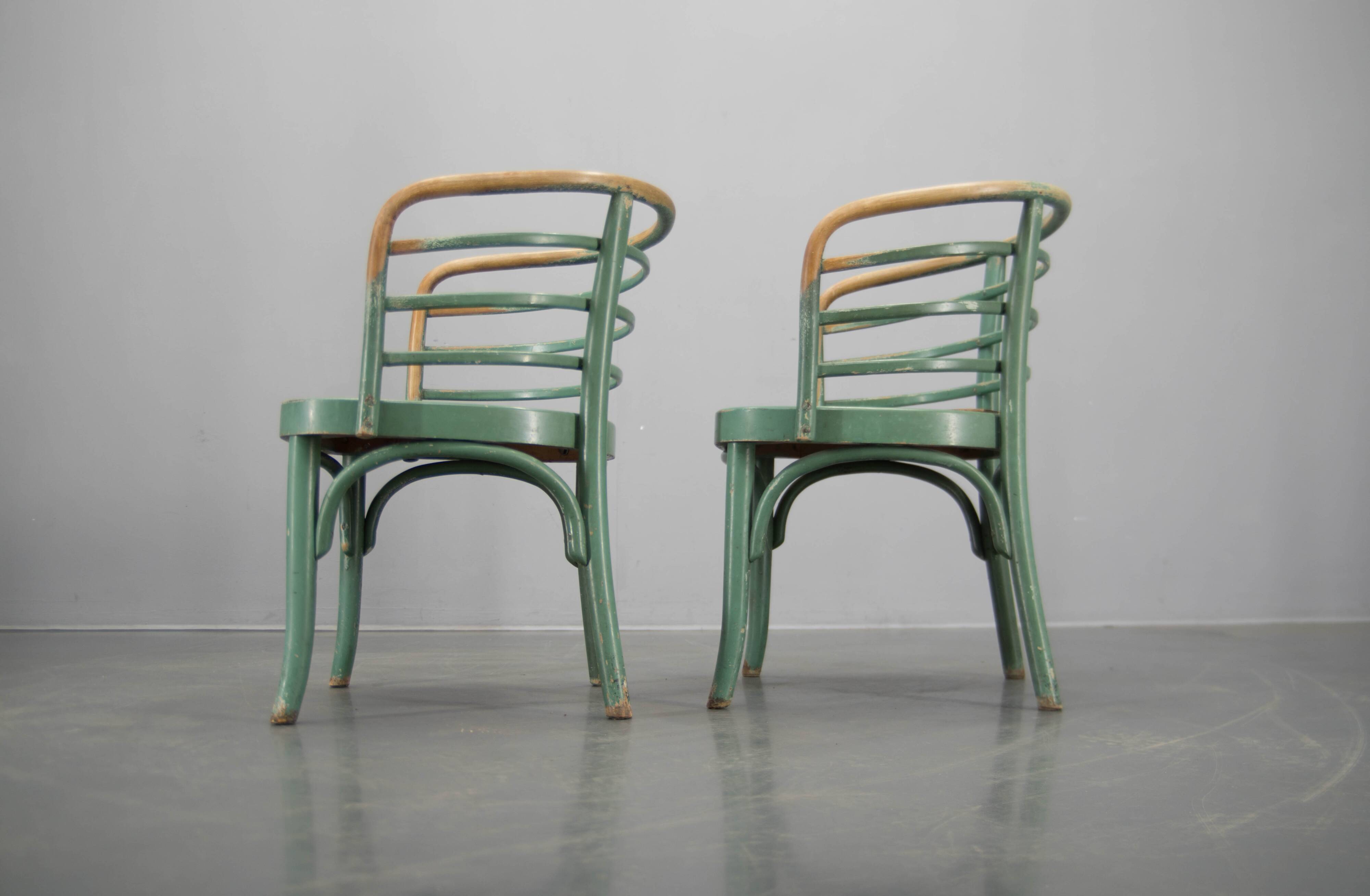 Rare Set of Two Bauhaus Armchairs B 246 by Josef Frank for Thonet, 1930s