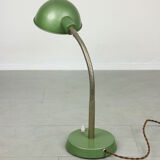 Vintage green gooseneck table lamp