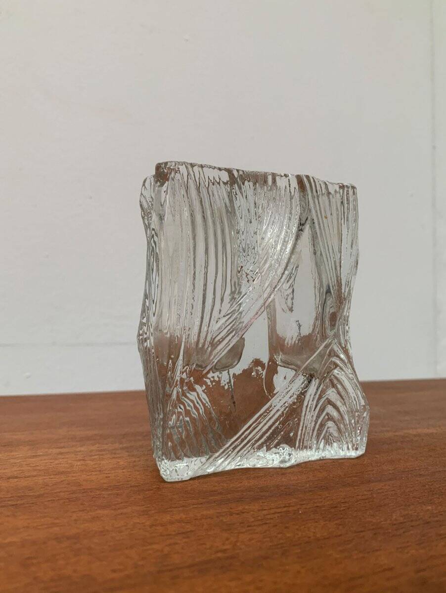 Vintage Glass Block Vase