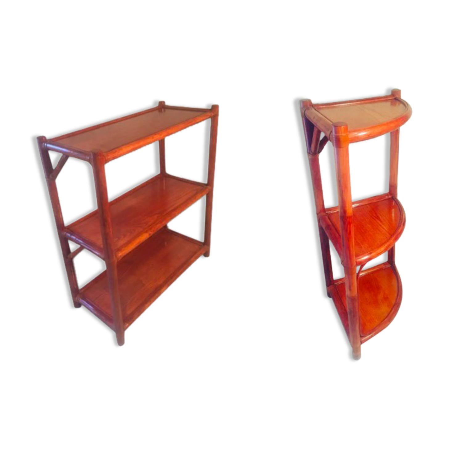 Lot of 2 rattan floorers by maugrion for roche bobois 1970/1980