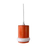 Orange & white opaline glass pendant lamp