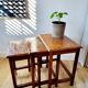 Ensemble de tables d'appoint ou tables gigognes vintage, 3 pièces, motif bois incrusté