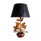 Flower lamp in golden brass 70s