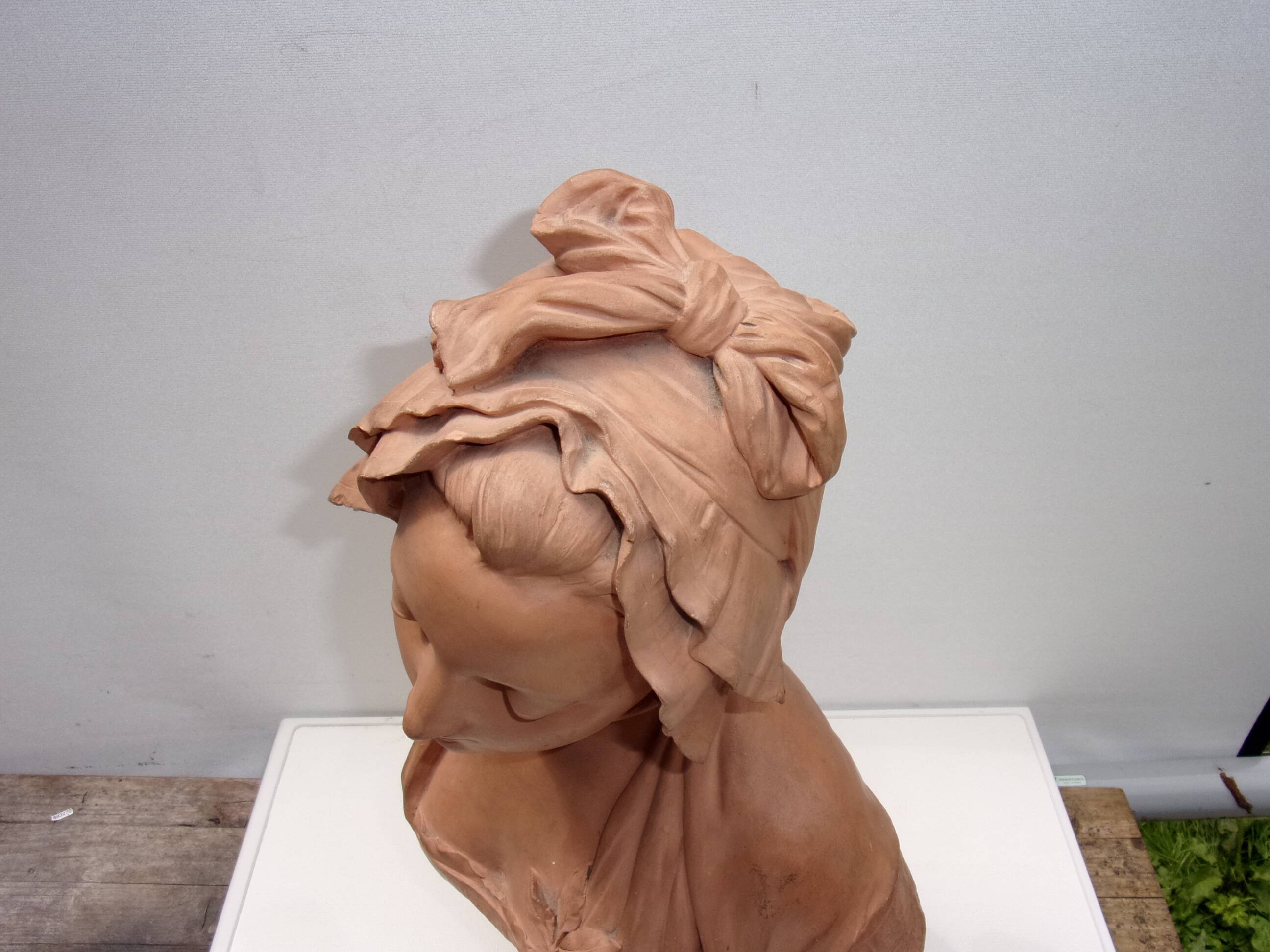 plaster sculpture portrait of a woman