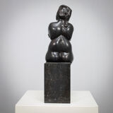 Seated female sculpture by Francine Govers, Netherlands, 1990s