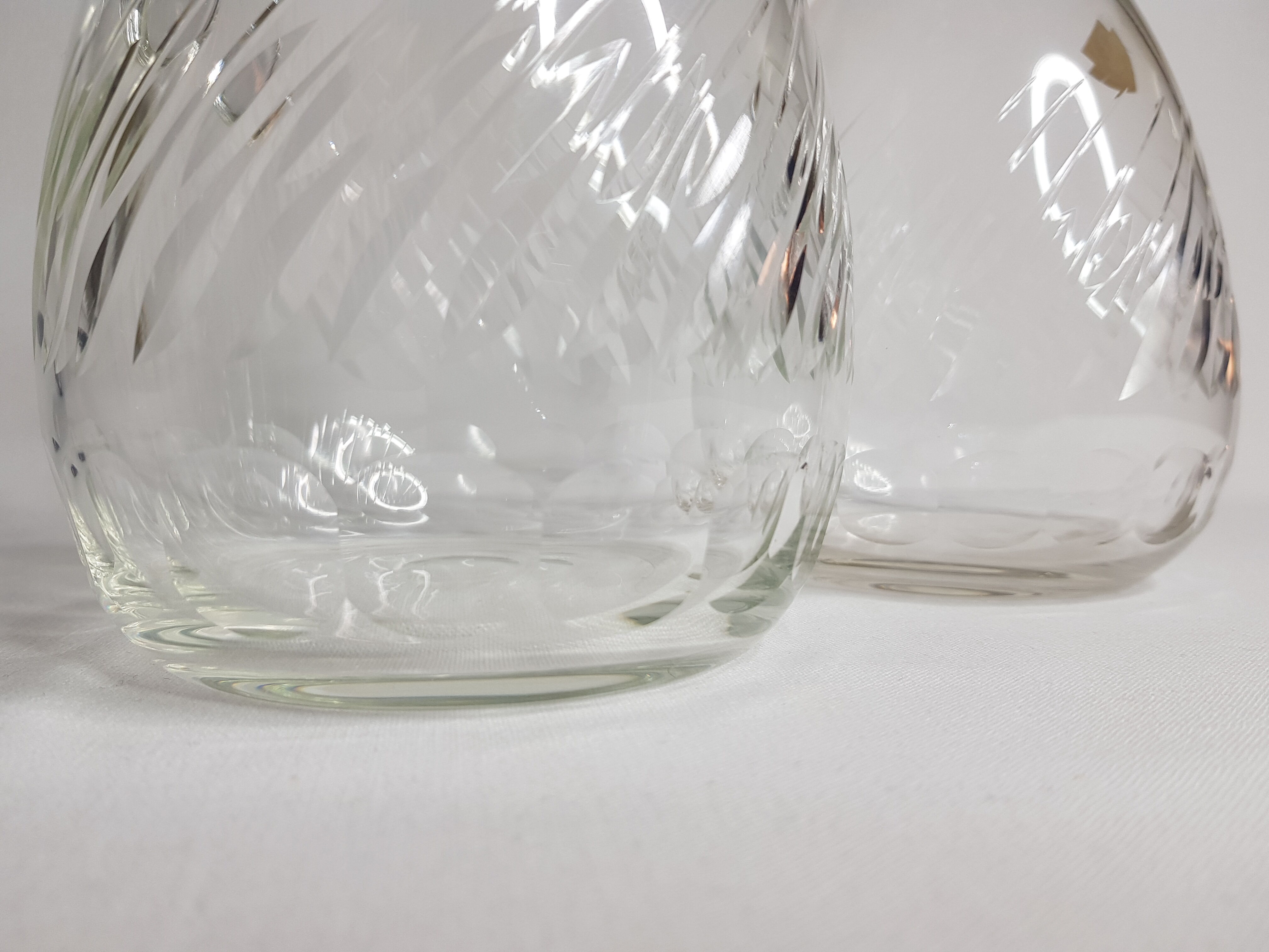 Bohemian crystal carafe and pitcher, 60s