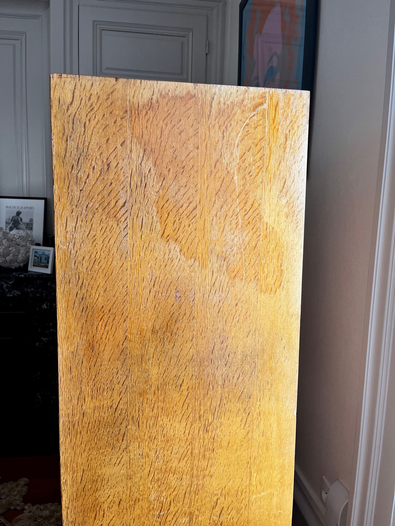 Wood and rattan cabinet 60s