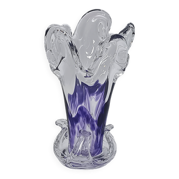 Art Crystal Soliflore Vase – Michel Steiner Amethyst & Transparent