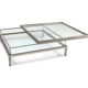 Maison Jansen sliding coffee table in chrome and brass - 1970s