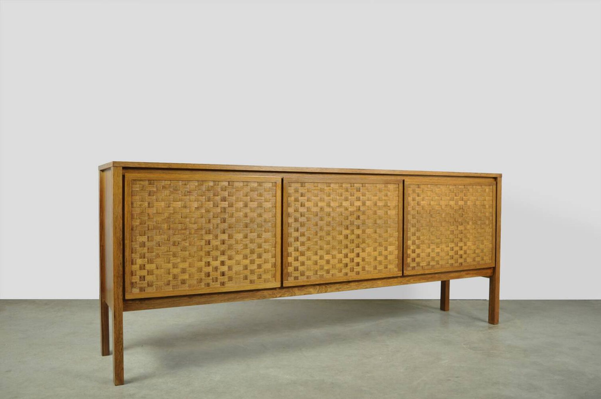 Buffet rio allemand vintage en palissandre, finition tissée, leo bub, 19