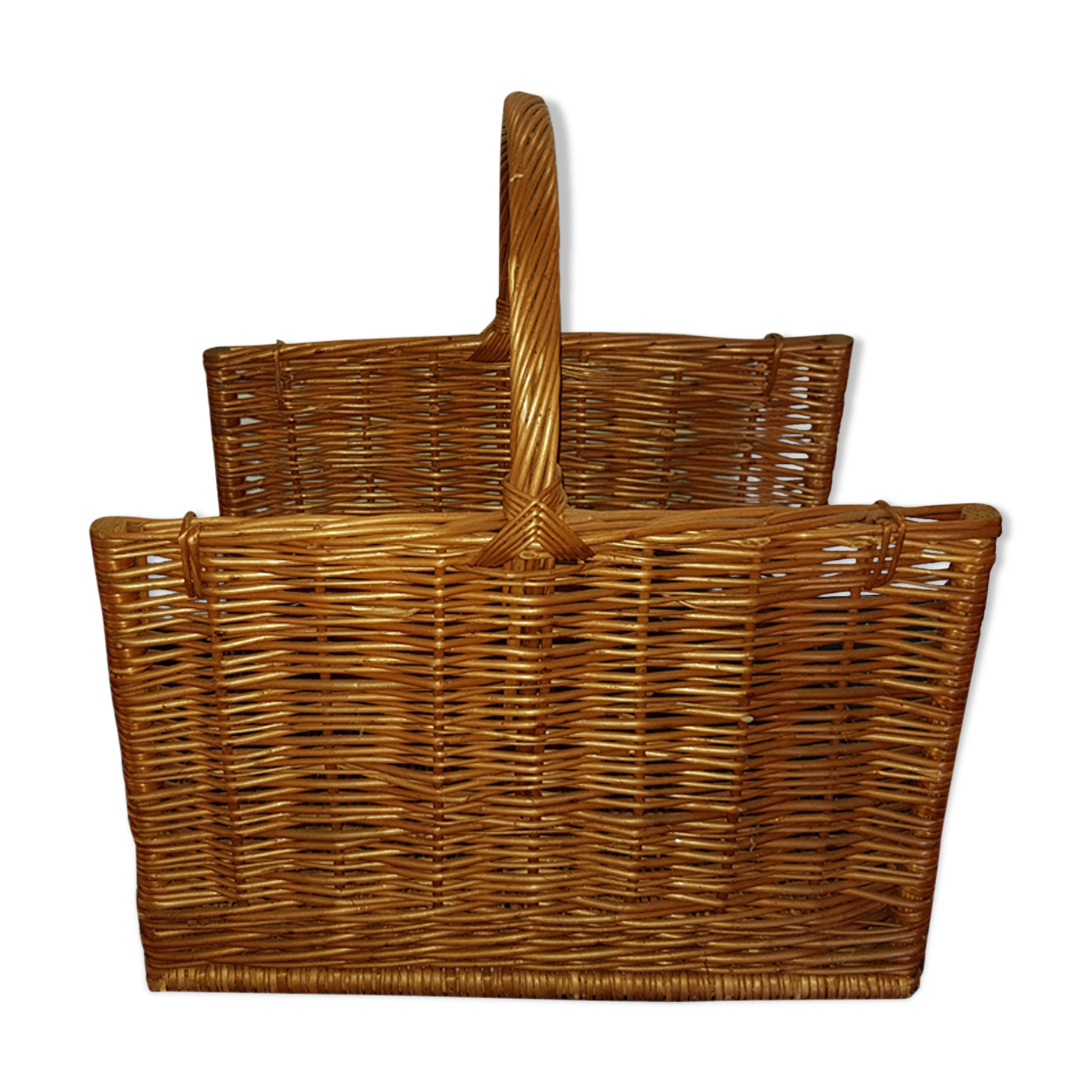 Wicker basket for log holder