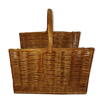 Wicker basket for log holder