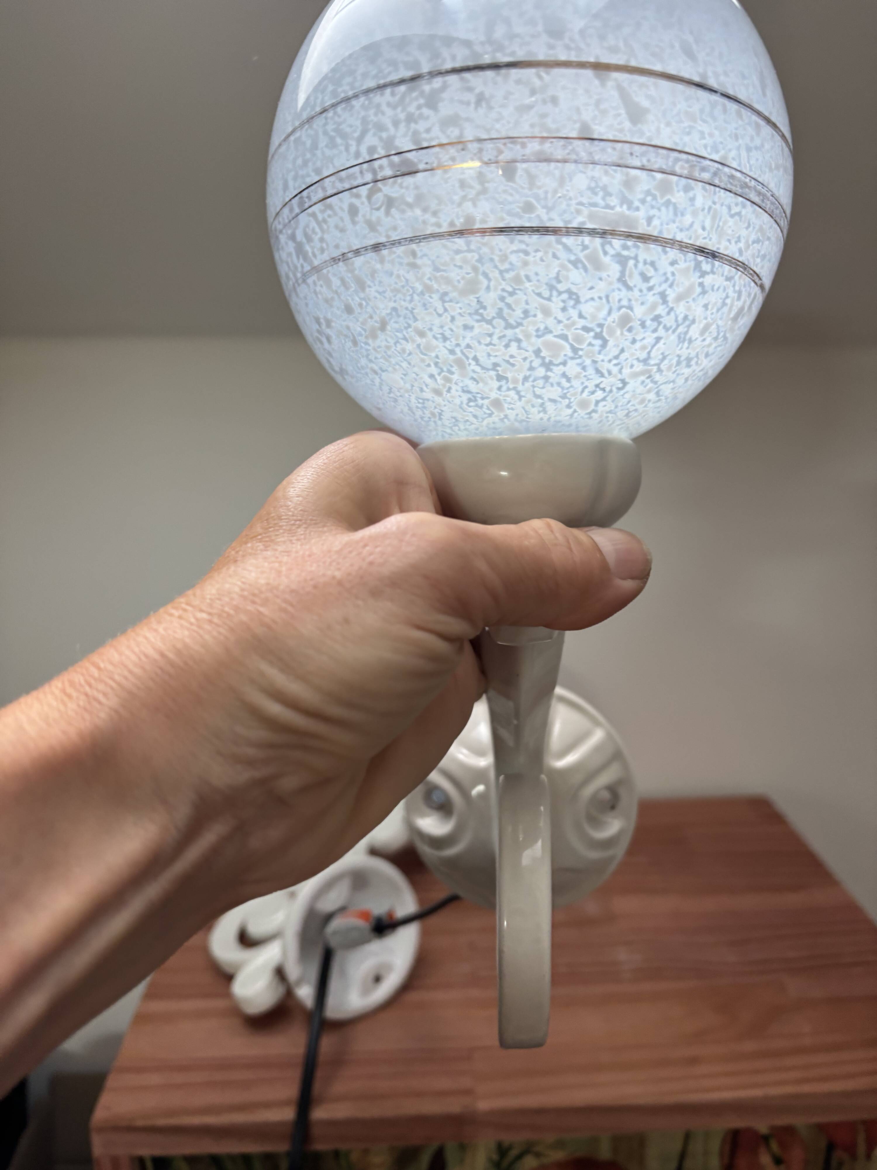 Pair of vintage pastel wall sconces