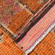 3x12 orange & beige long turkish vintage runner rug 387x87cm