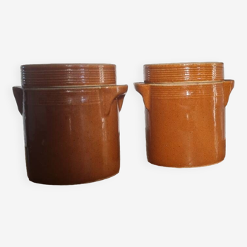 Pair of stoneware grease pots