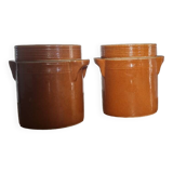 Pair of stoneware grease pots