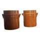 Pair of stoneware grease pots