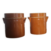 Pair of stoneware grease pots