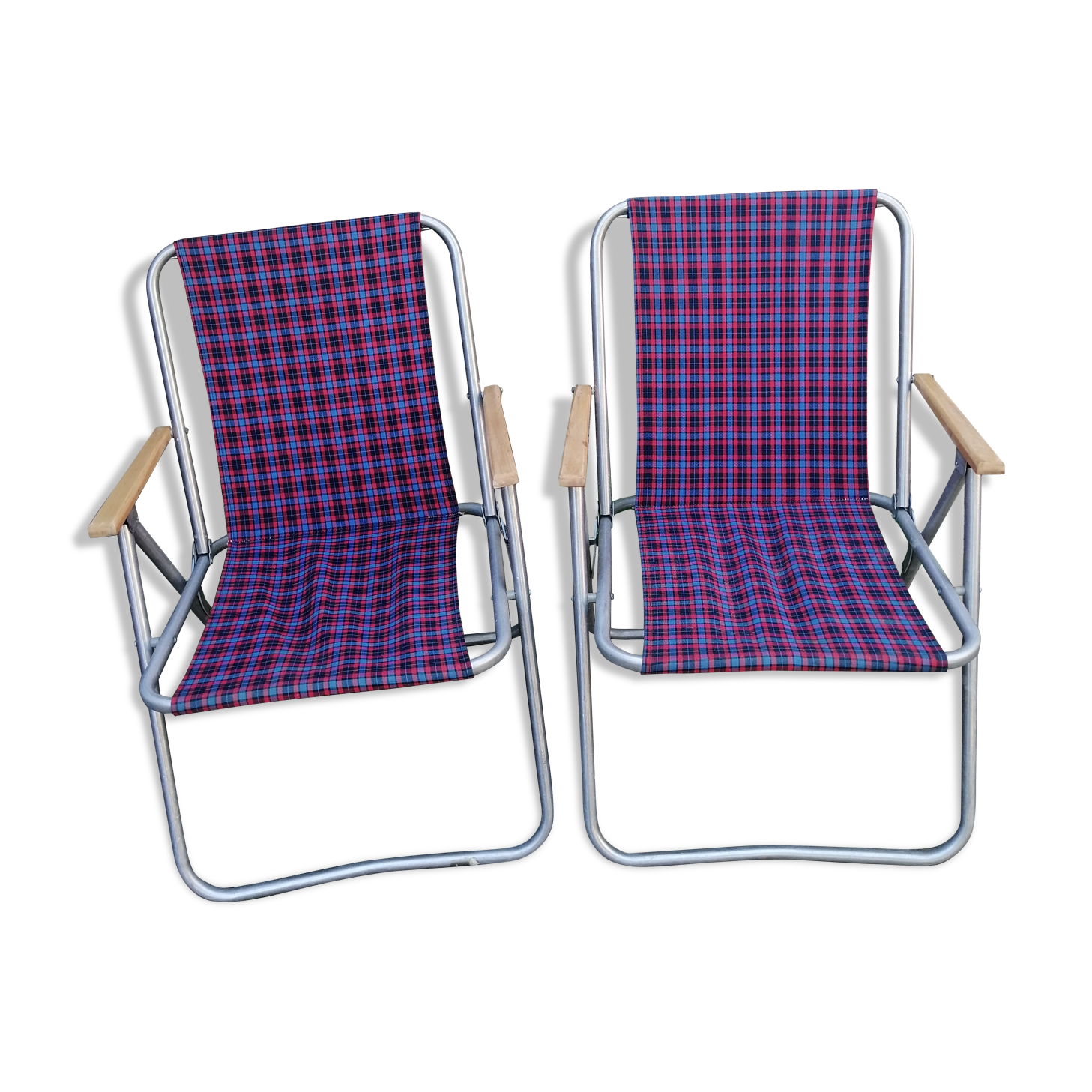 Duo of folding chairs 70s