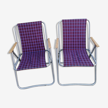 Duo de chaises pliantes années 70