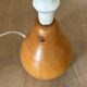 vintage wooden lamp small model with fabric shade 80's design
