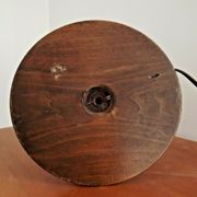 French tall wooden carved open weave barley twist table lamp base