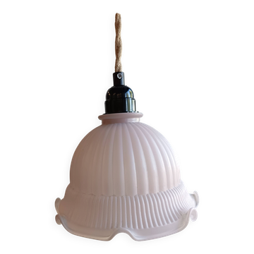 VINTAGE PALE PINK GLASS GLOBE LAMP