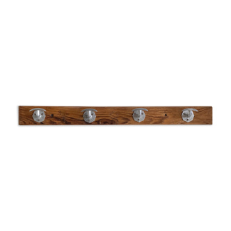 Wall coat rack in wood and metal