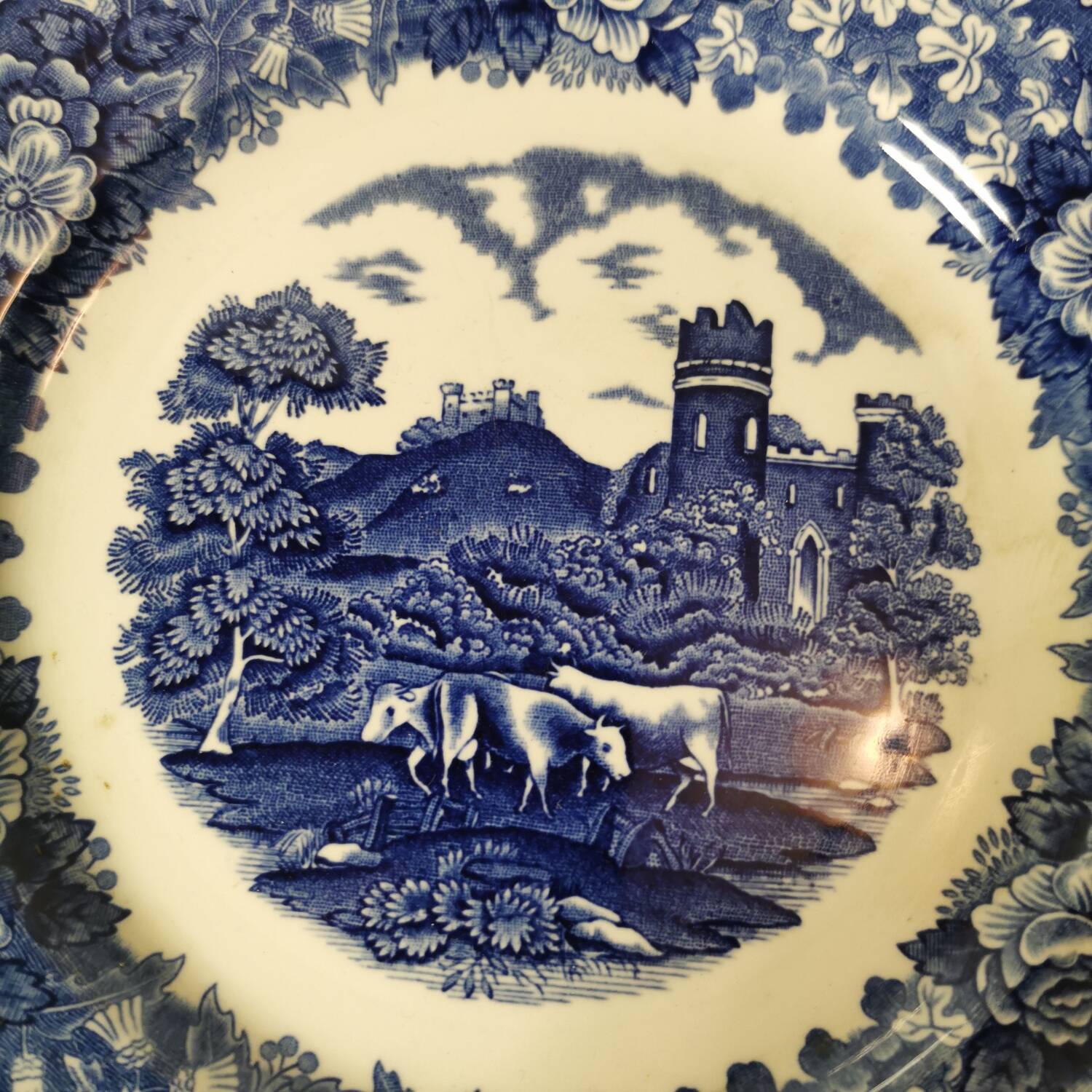 Adams English Scenic Ironstone Blue Plate