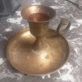 Vintage brass hand candle holder