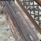 Garden bench in wood and cast iron from the 80s