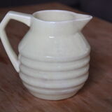 Art-deco pitcher in pale yellow earthenware