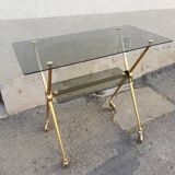 Dessert years 60 gold metal and glass