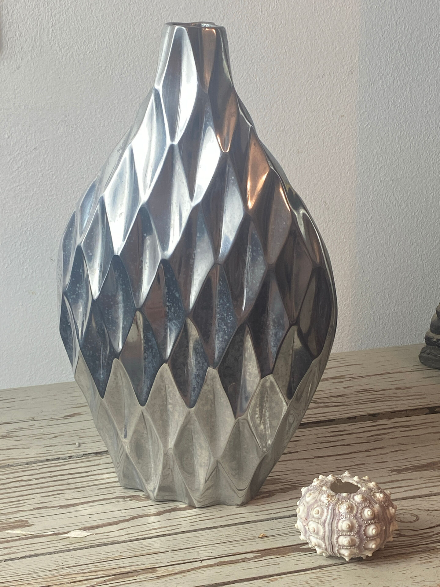 Brushed aluminium vase