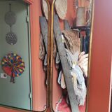 Solid brass triptych barber mirror