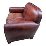 Authentic cowhide leather sofa 1950