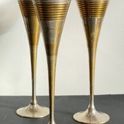 6 Flutes Champagne Laiton Argenté Vintage