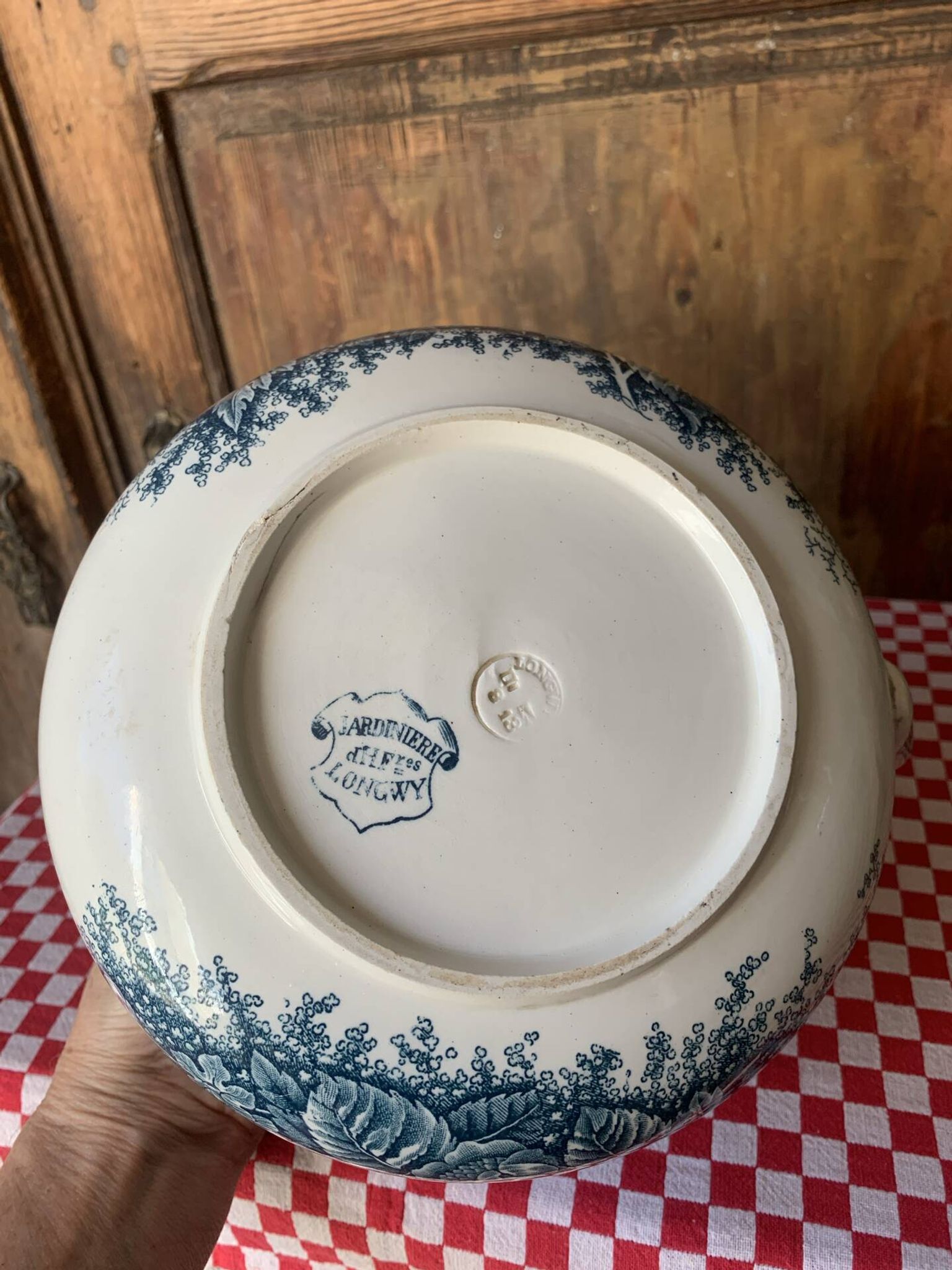 Broc de toilette joufflu Jardinière Longwy 1900s