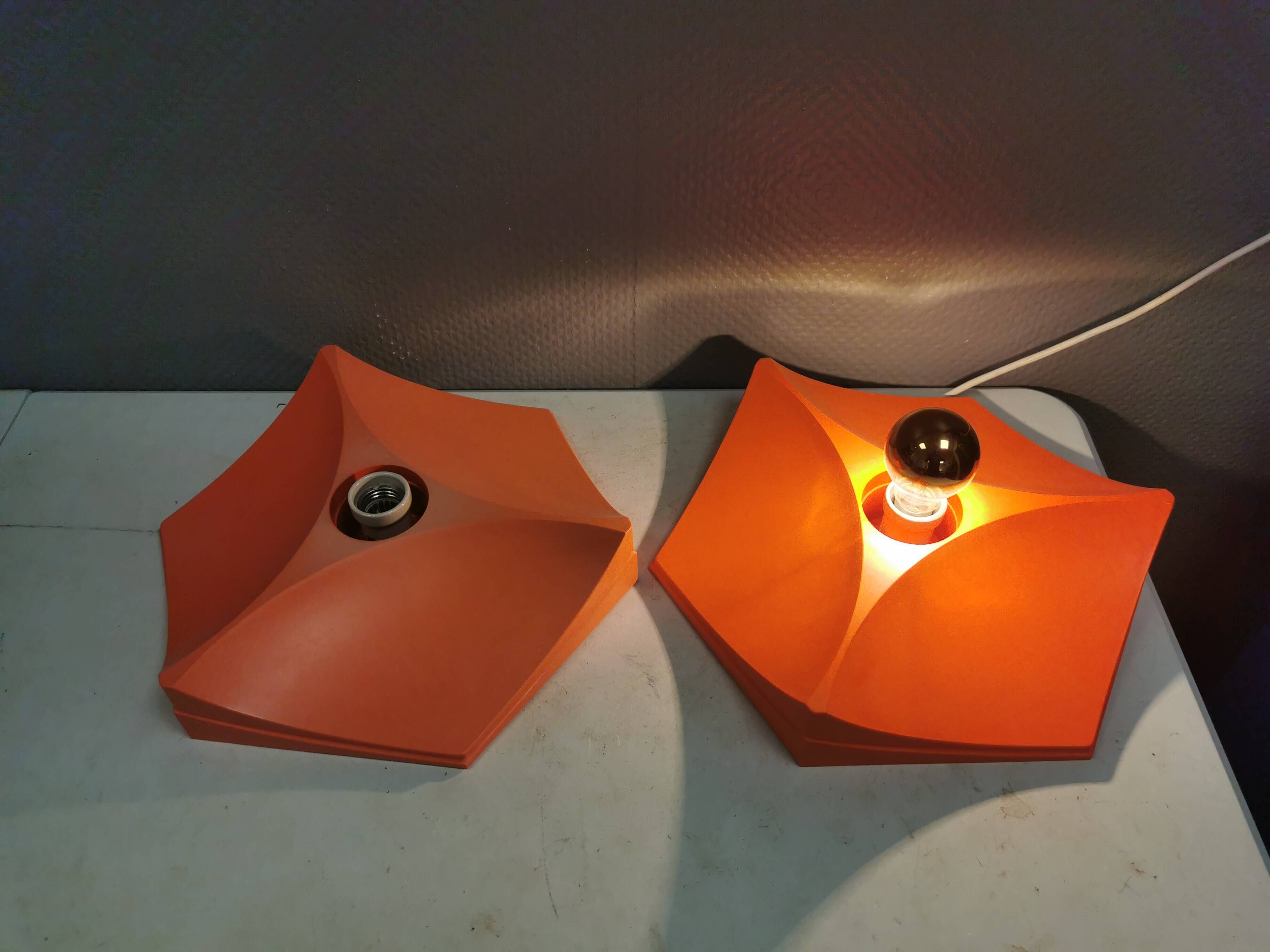 A set of rare wall lamps from Hoffmeister, Germany, 1970s. Model 35060.