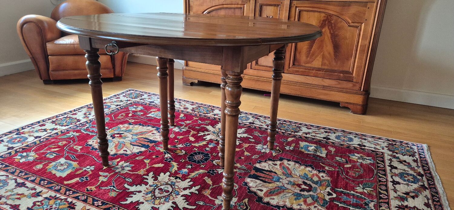 Solid cherry wood drop-leaf table