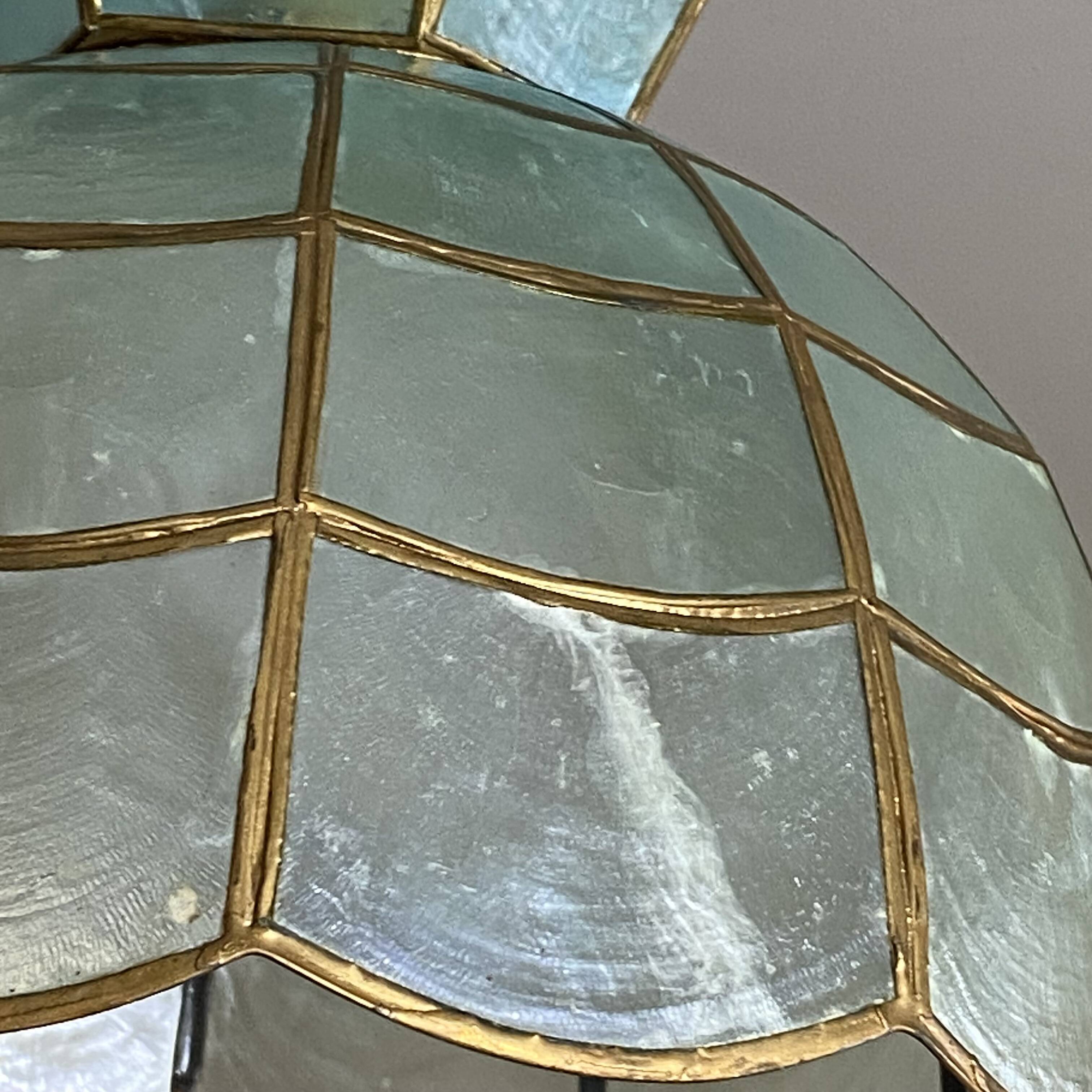 Suspension lampshade in bluish mother-of-pearl 1950