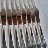 12 silver-plated metal fish cutlery pieces by Guildar, 24 pieces.
