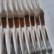 12 silver-plated metal fish cutlery pieces by Guildar, 24 pieces.