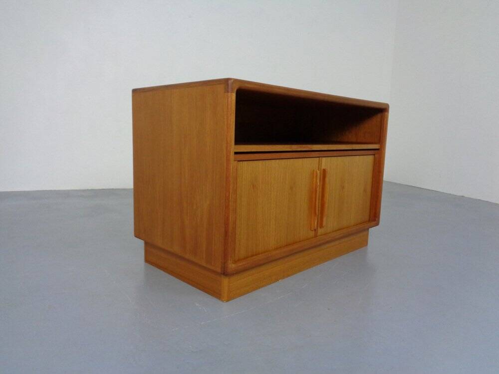 Small Teak Tambour Media Sideboard from Dyrlund, 1970s