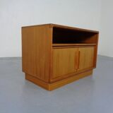 Small Teak Tambour Media Sideboard from Dyrlund, 1970s