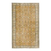 Vintage Turkish Oushak handmade wool cotton orange rug 161x267