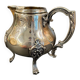 Antique silver-plated metal milk jug – Rococo style, chased decoration, early
